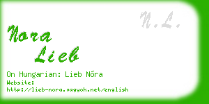 nora lieb business card